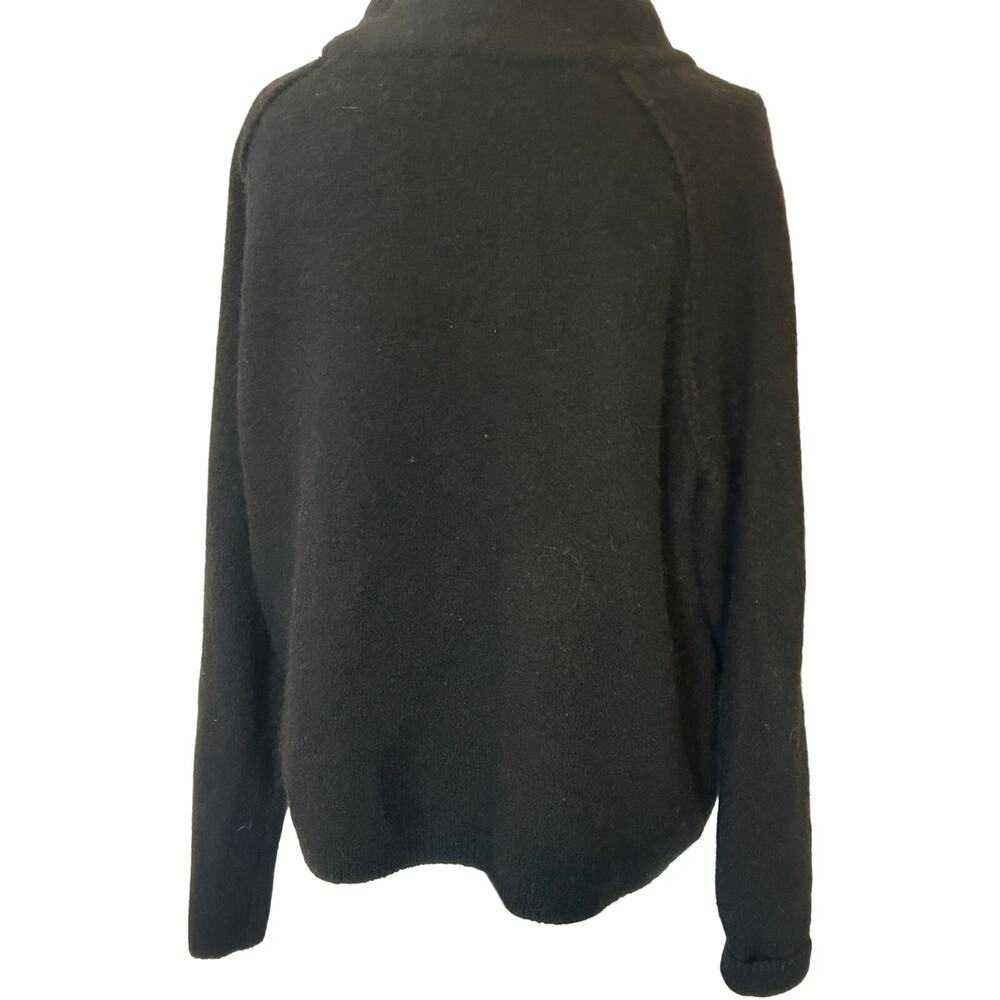 Free People Womens S Black Mock Neck Knit Sweater Pullover Slouchy Cozy Top EUC
